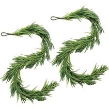 6 FT Christmas Garlands Norfolk Pine Garland Real Touch Artificial Greenery G...