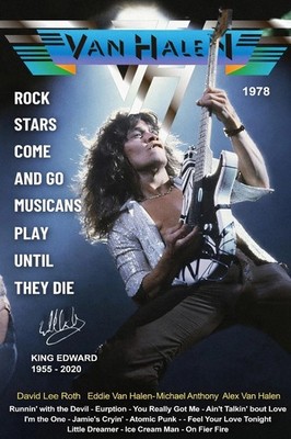 Eddie Van Halen 1978 Eruption Iconic Pose Fan Art Poster - Music Poster