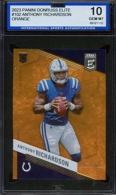 2023 DONRUSS ELITE ORANGE #102 ANTHONY RICHARDSON ISA 10 (RC) /399 COLT *ADT5969