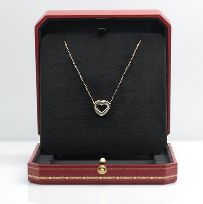 Cartier Trinity Herz Halskette mit Diamanten in 18KT Rosegold mit Cartier Box