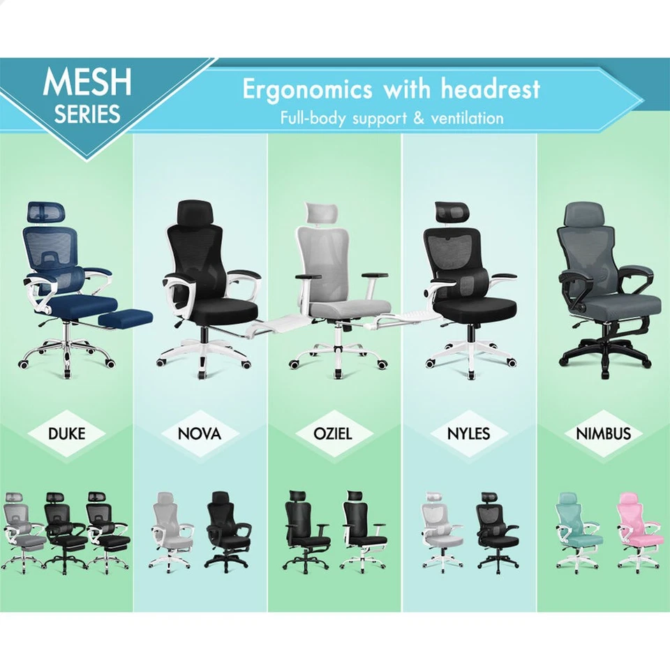 ALFORDSON Mesh Office Chair Executive Computer Fabric Seat Study Work Gaming - image 3 of 4