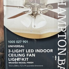 Hampton Bay Universal 3-Light LED Indoor Ceiling Fan Light Kit LK1905