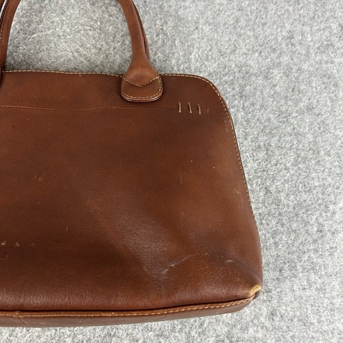 Charles Smith Leather Handbag Womens Brown Double Handles Shoulder Bag Medium - Picture 4 of 14