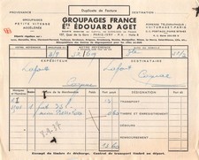 1937 GROUPAGES FRANCE ETS EDOUARD AGET IN PARIS - M. FOUCAULD A COGNAC