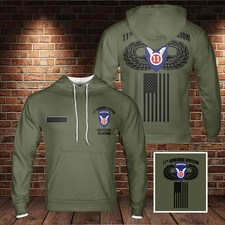 Custom Name Custom Name US Army 11th Airborne Division Hoodie Size S-5XL