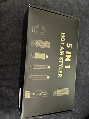 5-in-1 Hot Air Styler Set w/ Round Brush, Straightening Brush, Nozzle, Curlers
