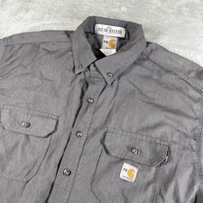 Carhartt Shirt Mens XL Gray FR Flame Resistant Twill Work Utility Extra Large