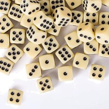 W&uuml;rfel Set 40 St&uuml;ck Elfenbein 6-seitig Acryl Spiel W&uuml;rfel 16 mm