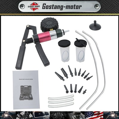 #ad Hand Held Vacuum Pressure Pump Tester Set Brake Fluid Bleeder Bleeding Kit amp; Box $22.08