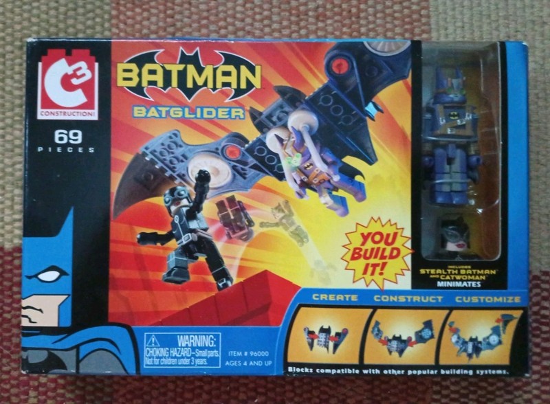 C3 Construction DC Batglider w Stealth Batman & Catwoman Minimates 2004. Sealed