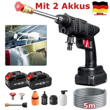 200Bar Akku Hochdruckreiniger Auto Mobiler Druckreiniger Spritzpistole +2 Akkus