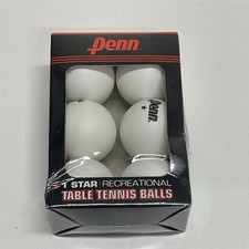 Penn 6-40mm 1 Star White Table Tennis Balls Recreational Official Tournament