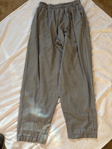 Chef Works Black/White Check Pants Size Medium Elastic Waist Cotton Blend