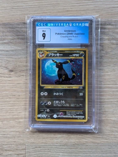 CGC 9 MINT Pokémon Japanese Umbreon 2000 Crossing the Ruins Holo Neo Discovery