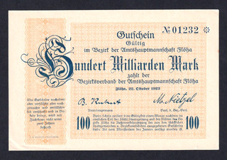 Flöha 100 Milliarden Mark 22.10.1923