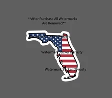 Florida Sticker Waterproof Decal USA Flag America United States Gift NEW