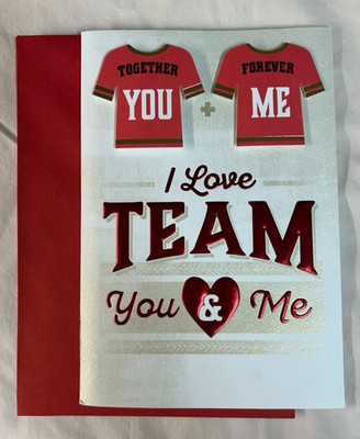 Happy Valentine's Day Card & Envelope ~ I Love Team You & Me