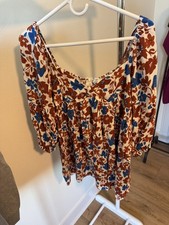 Shop Neighbor Floral 3/4 Sleeve Rayon Dress Women size Large