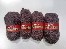 Vintage Emu Wool Yarn Made in England Shade 641 BROWN Lot of 4  50g Skeins New