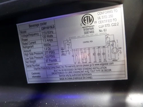 EdgeStar CBR1501SLD 24" Wide Stainless 142 Can Indoor/Outdoor Beverage Cooler - Picture 10 of 15