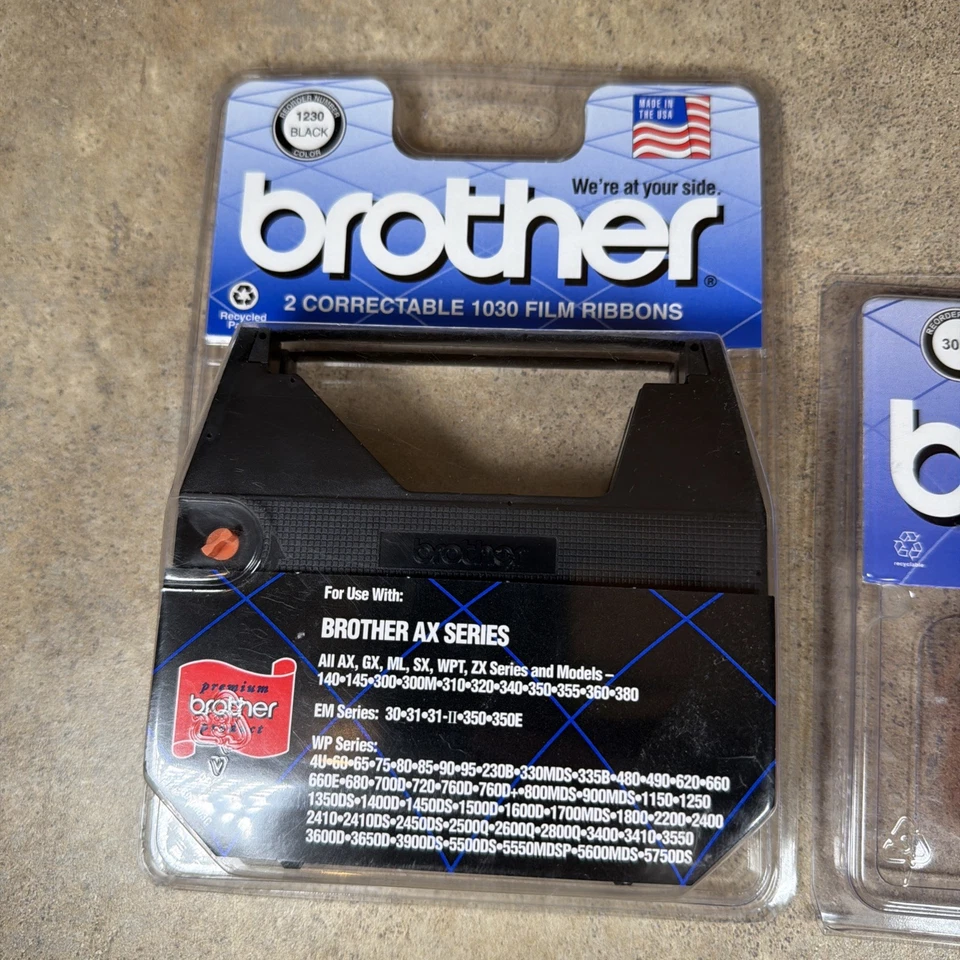 Brother 1230 Black Correctable 1030 Film Ribbon 2Pk/ Lift Off Correction Tapes - Image 2 of 4