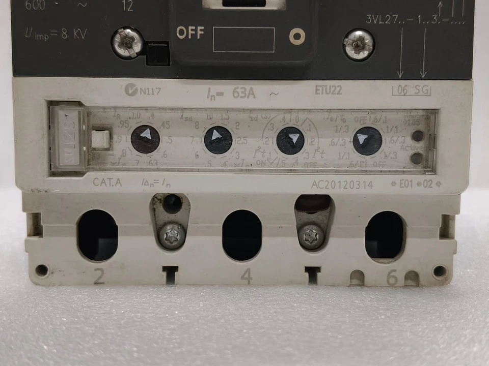 SIEMENS VL160 3POLE 63A 55KA MOLDED CASE CIRCUIT BREAKER MCCB FAST SHIPPING - Image 3 of 4