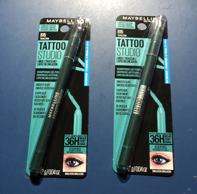 Maybelline Tattoo Studio Waterproof Liner Sharpenable Gel Pencil, Tealtini 2pk