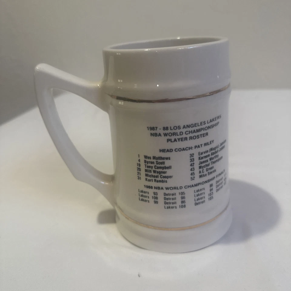Los Angeles Lakers 1987-88 NBA Championship Season Beer Stein Mug Magic Kareem * - Image 3 of 4