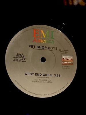 Pet Shop Boys PROMO rare EMI USA West End Girls  12  Radio Copy