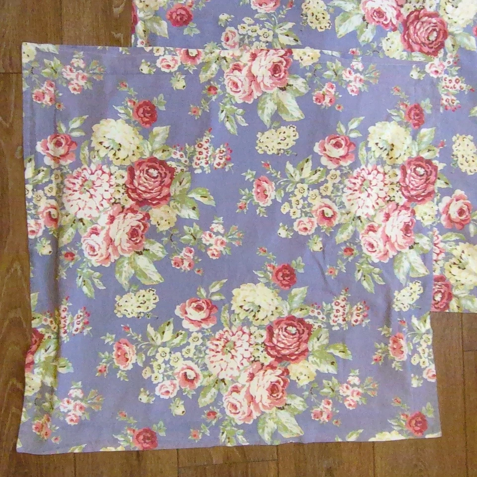 Vintage Eddie Bauer Home Floral Euro Pillow Shams Pair - Cottage Heritage Roses - Image 2 of 4