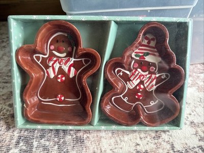 Christmas gingerbread man ramekins, set of 2 NIB