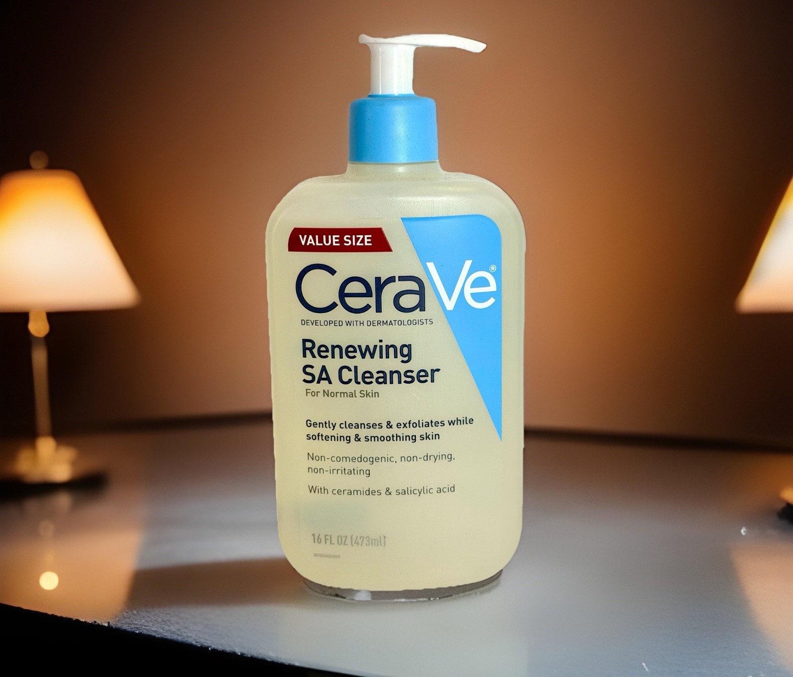 CeraVe Renewing Salicylic Acid Cleanser. Gentle BHA Exfoliating Face Wash. 16oz