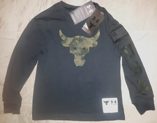 USA SHIRT THE ROCK DWAYNE JOHNSON UNDER ARMOUR UA AMERICA FLAG CAMO YOUTH BOY XS