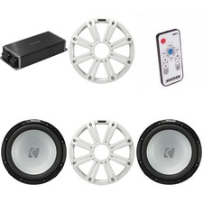 Kicker Marine KPX500.1 Powersports Amp  2 12" 4 Ohm  White Grill  Subwoo...