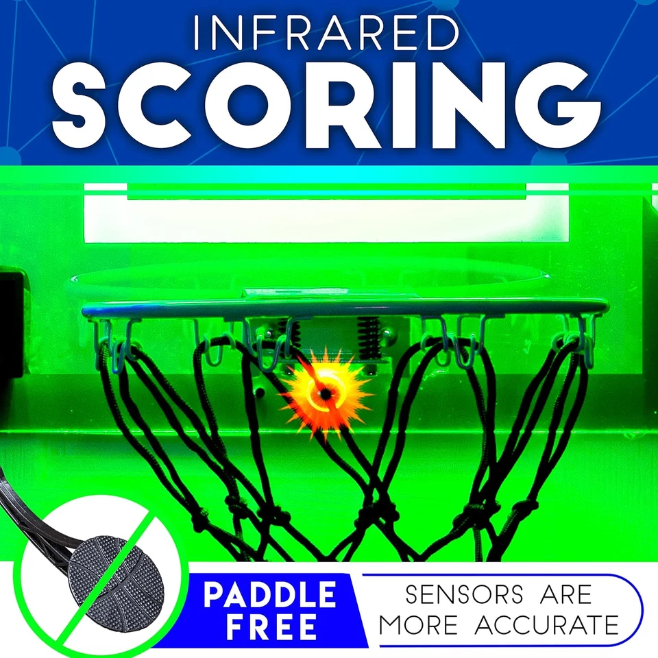 Aros de baloncesto LED interiores Franklin Sports over the Door-mini canasta con borde de acero- Foto 4 de 4