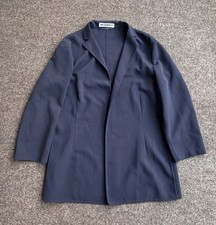 JIL SANDER Black Open Front Jacket Wool/Elastan Italy Sz 42 bal 