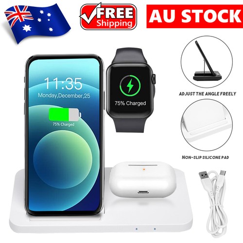 3in1 Foldable Fast Wireless Charger Dock Station For iPhone 13 Pro ...