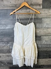 Kimchi Blue Desi Mini Dress Size XL Ivory Linen Blend Urban Outfitters Ruffle