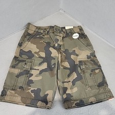 Boys Arizona Jeans Camo Cargo Shorts 12 Husky Adjustable Waist NWT