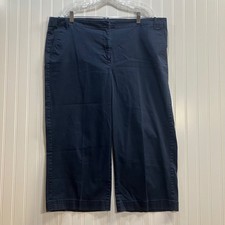 J. Jill Live-in Chino Navy Blue Cropped Wide Leg Pants Womens 20 Plus Size EUC
