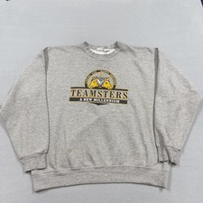 Vintage M.J. Soffe Sweatshirt Mens 2XL Gray Teamsters Union Crewneck USA Y2K