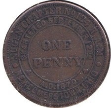 Nugen Chapter No 124 Chapter Masonic Penny Token Newcomerstown, Ohio