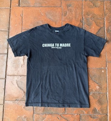 Vintage Y2K Fashion Victim Chinga Tu Madre 2003 Slogan T-Shirt Medium RARE