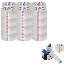 PERFECTAPE 3in Heavy Duty Packing Tape, 25 Rolls with Gun, 3in x 65yd, Clear