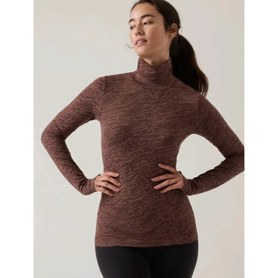 Athleta Flurry Seamless Turtleneck-Noble Rustic Beige- Size XS-NWT