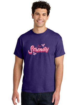 Free-Serenity Mens Graphic Tee,100% Cotton,Casual Summer Wear