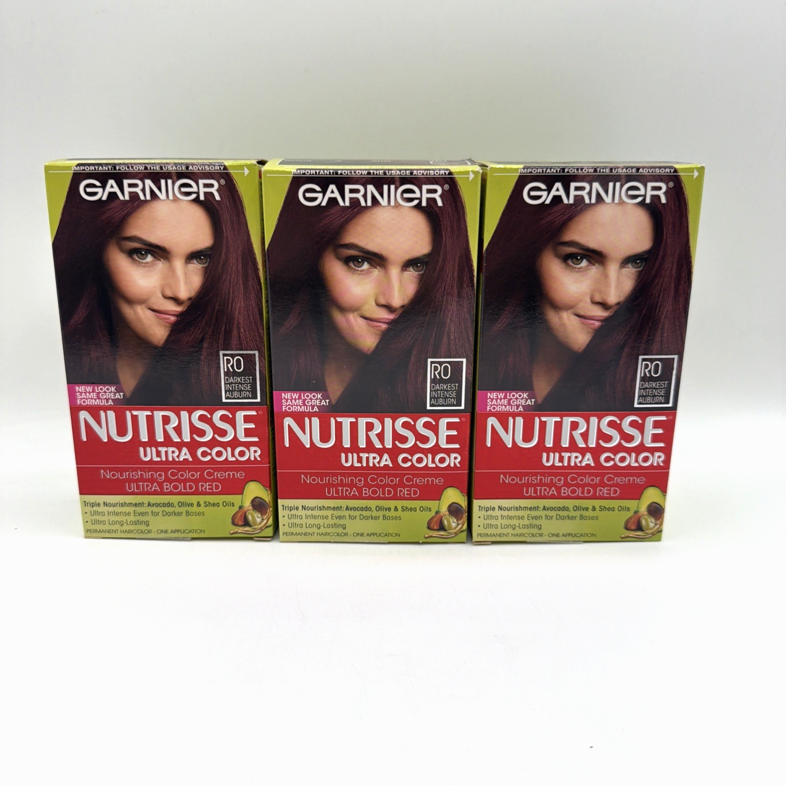 Garnier Nutrisse Nourishing R0 Darkest Intense Auburn 3 Pack