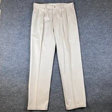Vintage Polo Ralph Lauren Pants Mens 34x32 Beige Pleated Chino Preppy 90s