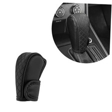 Leather Gear Shift Knob Cover for Car, Upgraded Anti-Slip Embroidery Black