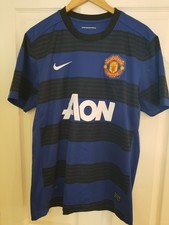 Nike Manchester United AON Blue/Black Striped Size L Authentic